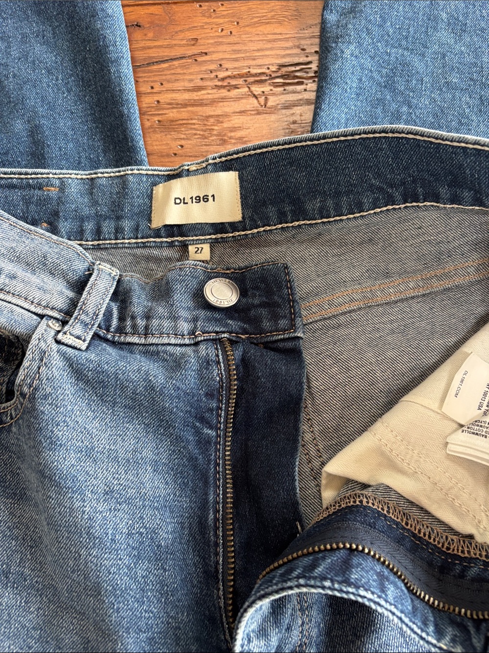 DL1961 Hepburn Wide Leg 27” Jeans Women’s High Rise Blue Denim Ankle Size 27 - Picture 7 of 11